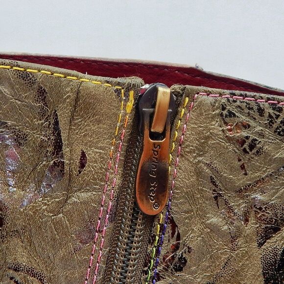 Spring Step L'Artiste Boots 42/11 Green Floral Leather Waterlily Zip Ankle Boho - Picture 8 of 14